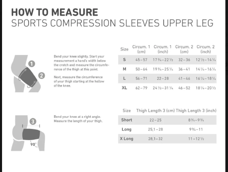 Upper thigh sports compression (medical grade)